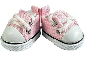 QIXINGWISE 17cm Dolls Shoes, Lace-Up Canvas Sneakers Mini Shoes for 17cm Dolls, Fingerboard Shoes, Mini Finger Shoes, Clothing Accessory for 6.7in Dolls (1 Pair of Pink)