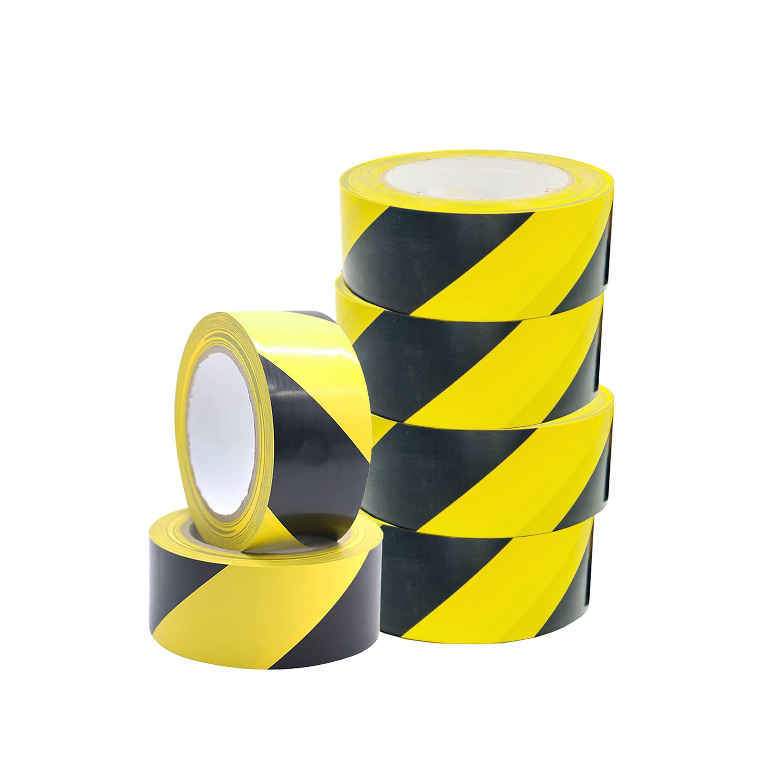 Venuscello® 6 x Floor Marking 50mm x 33m LDPE Black & Yellow Heavy Duty High Visibility Floor Hazard Lane Tape