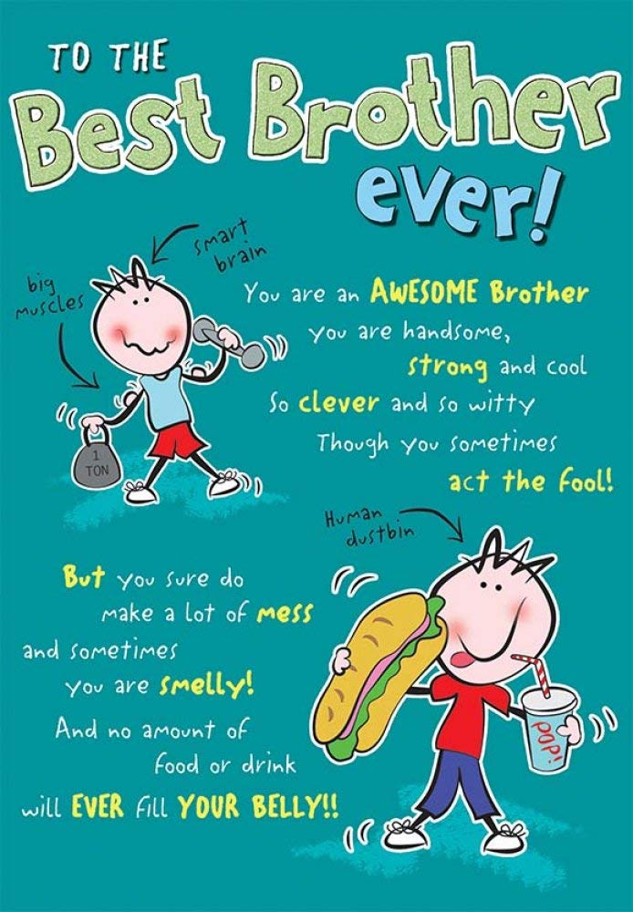 Piccadilly Greetings Humour Birthday Card Brother - 9 x 6 inches