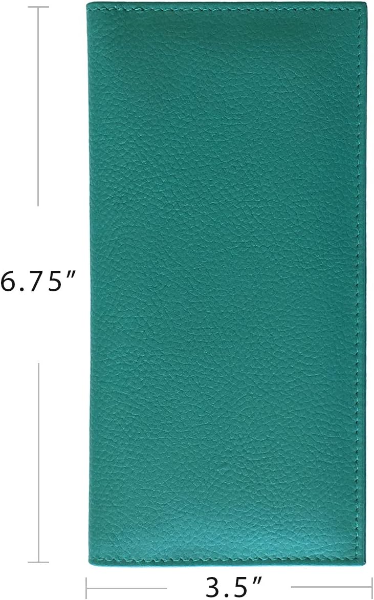 Teal Basic Leather Checkbook Cover