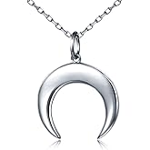 Alphm S925 Sterling Silver Crescent Moon Choker Short Dainty Pendant Necklace for Women Jewelry
