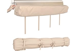 AECOJOY Awning Cover, All-Weather Protective Cover Storage Bag for 10' Wide Retractable Awnings for Patio, Waterproof Polyester Fabric, Beige