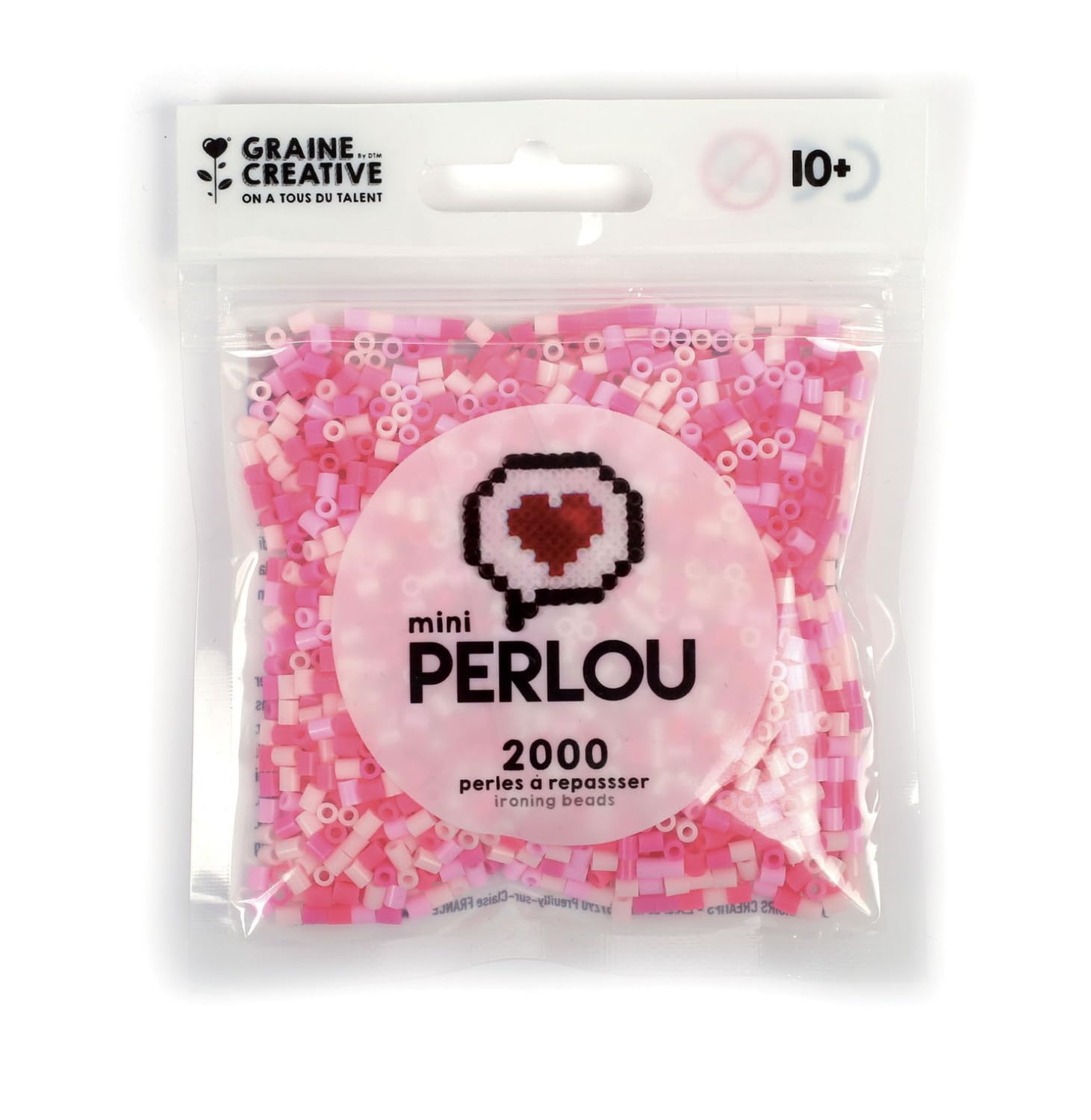 Graine Créative Mini Beads Pack of 4 Assorted Colours Opaque Pink