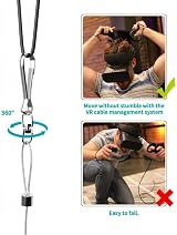 6x VR Cable Management Pulley System Heavy Duty Black Retractable for Immersive view 4