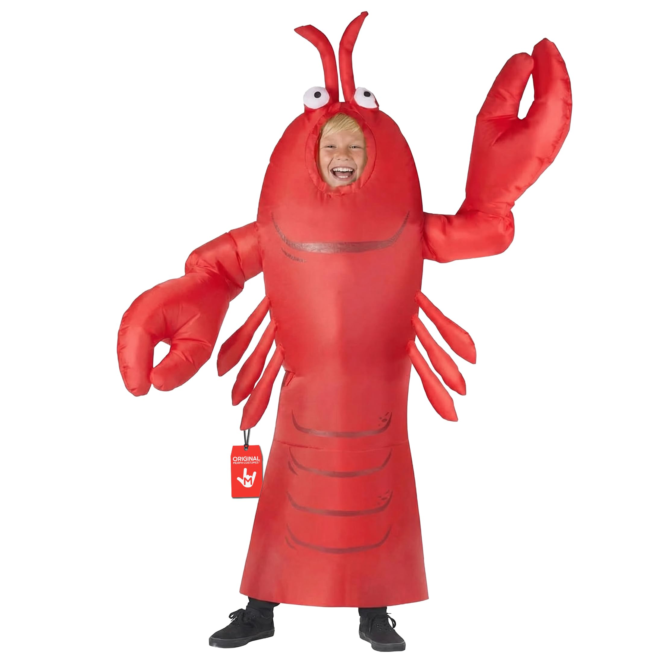 Morph Inflatable Lobster Costume For Kids, Funny Sea Creature Outfit, Perfect For Halloween Parties And Dress-Up