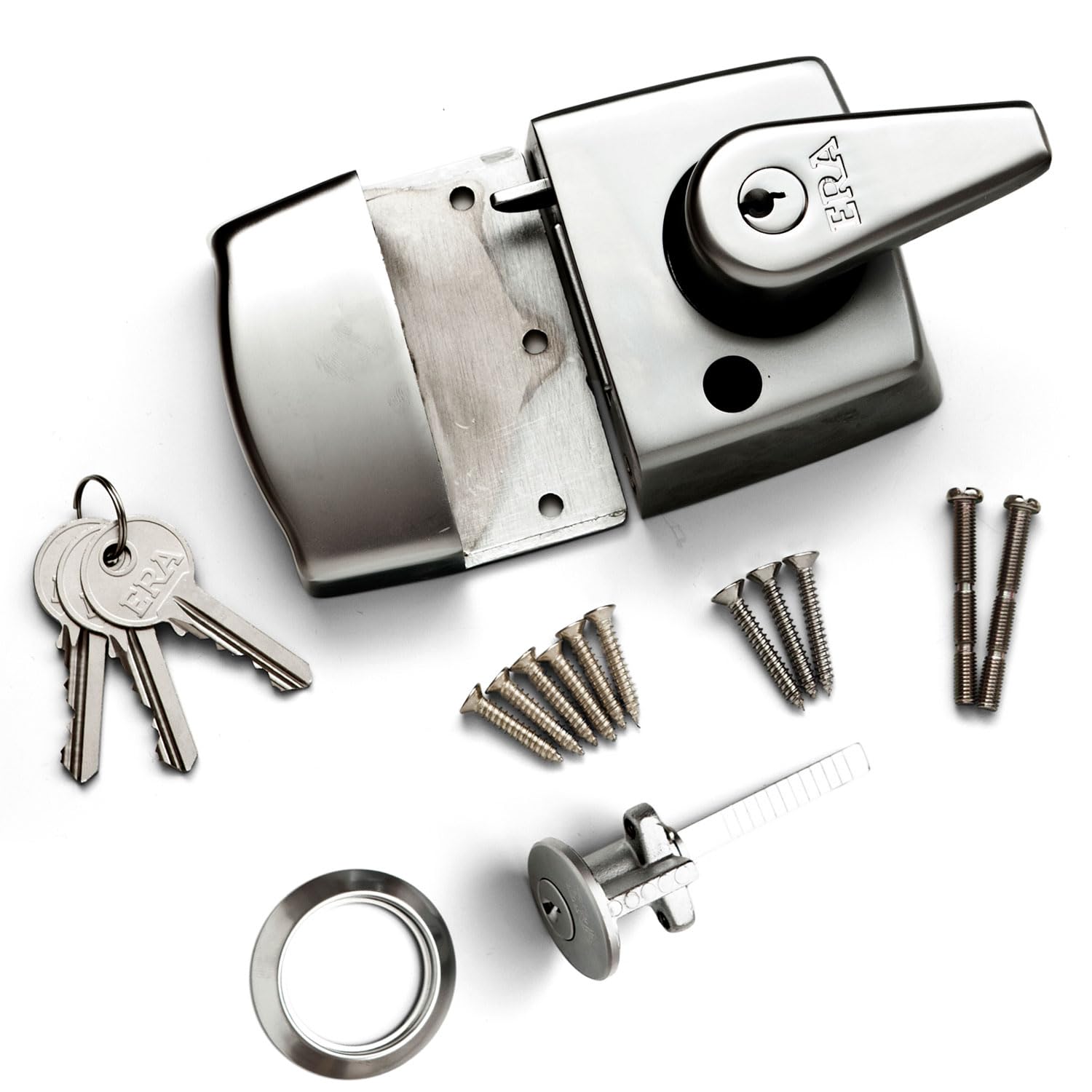 ERA Double Locking Nightlatch Door Lock | Automatic Deadlocking Door Latch | Front Door Night Latch