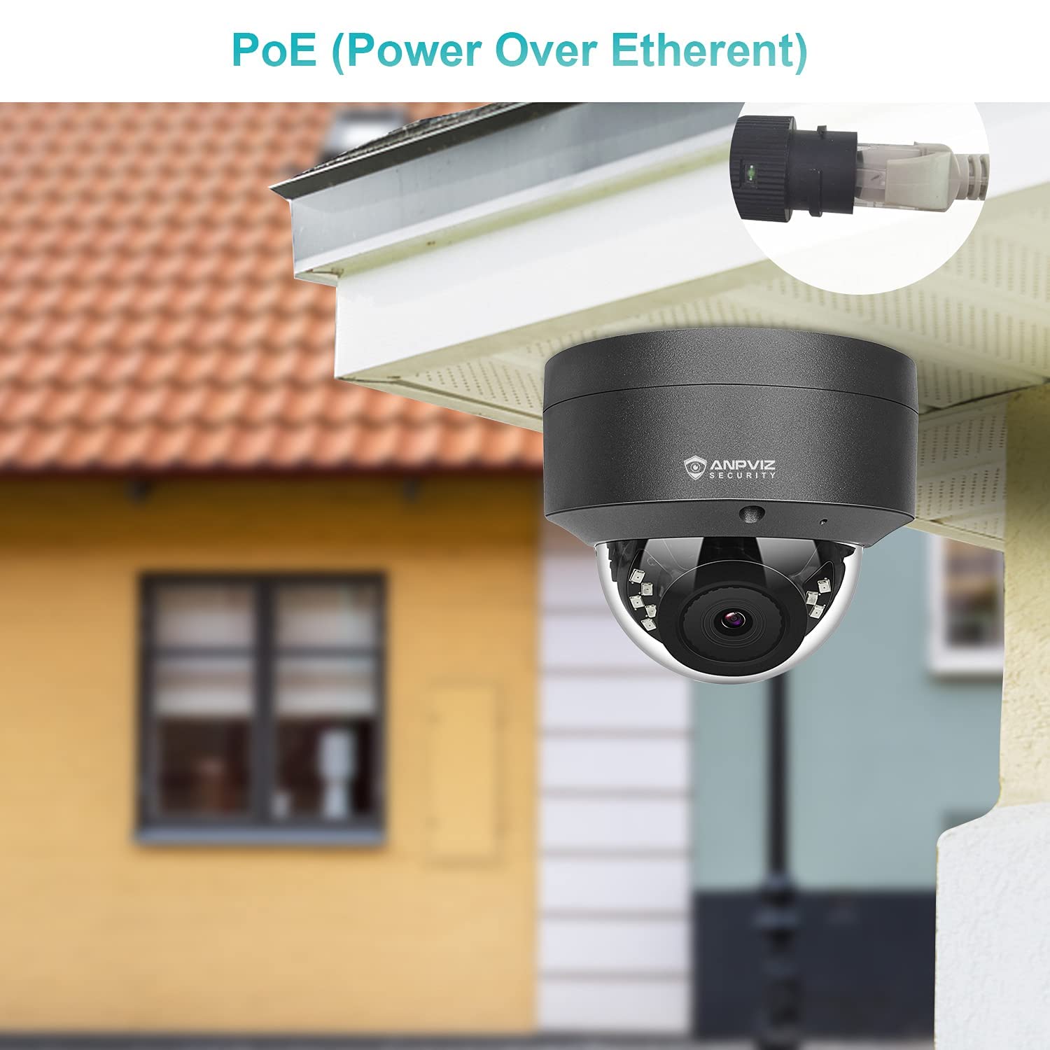 Anpviz 5MP PoE Camera, Outdoor Vandal Dome Security PoE IP Camera with Audio, 98ft Night Vision, H.265, 24/7 Recording Waterproof IP66 Indoor, Wide Angle 2.8mm (Grey), NDAA Compliant (U Series)
