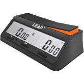 LEAP Chess Clock Digital Chess Timer Advanced for Board Game and Chess Timer with Bonus &amp; Delay Count Down up Alarm Black/Orange