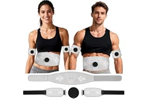 VDRRNUZ Fitness Belt (Model: KLT-07), Abdominal Muscle Training Device, Suitable for Home and Office Workouts, Strength Training, ab Workout Stimulator. 10 Modes and 30 Intensity Levels (Gray)