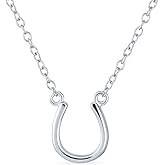 Minimalist Mini Petite Simple Equestrian Good Luck Charm Horseshoe Pendant Necklace Western Jewelry For Women For Teen Yellow Rose Gold .925 Sterling Silver
