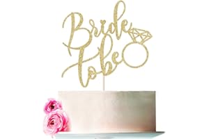 Bejotaa Bride To Be Cake Topper, Gold Glitter Bridal Shower Cake Topper,Wedding Shower,Engagement/Bachelorette/Hen Party Decorations (gold)