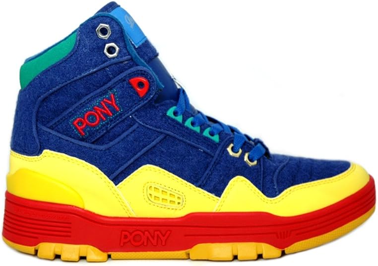 Pony M100 Basketball High Top Sneaker blue / yellow / red