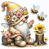 FHBUBPUP Diamond Painting Kits for Adults Gnome Bee Diamond Art Kits | Full Drill Round Paint by Diamonds Dot Gem Art Mosaic Craft, DIY Stress Relief, Home Wall Decor Gifts,12x12 inch