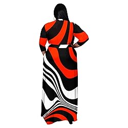 Runwind Plus Size Dress for Women 3/4 Sleeve V Neck