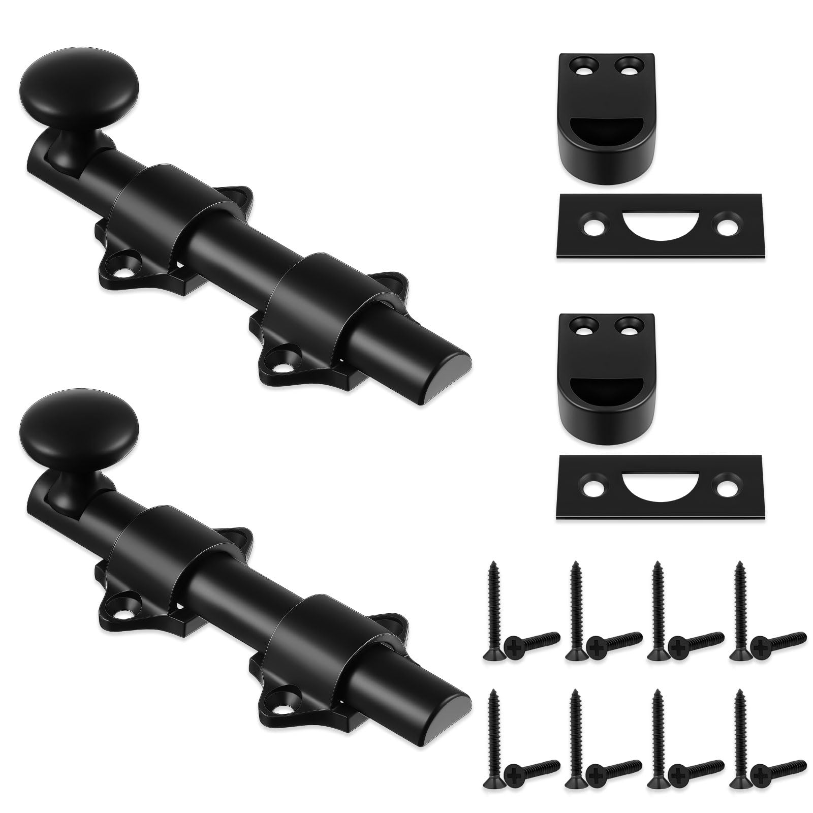 Photo 1 of Tandefio 2 Pcs Dutch Door Bolt 4 Inch Surface Bolt Sliding Door Locks Hardware Solid Brass Latch, Attic Latch for Dutch Slide Barn(Black)