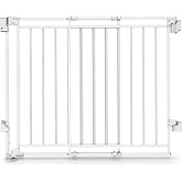 Patywaga Baby Gate with No Bottom Bar, 29" H x 26.4-43" W, White | Drill Required, Hardware Mounted, One-Hand Operation, Auto Close, Two-Way Swing for Stairs &amp; Doorways