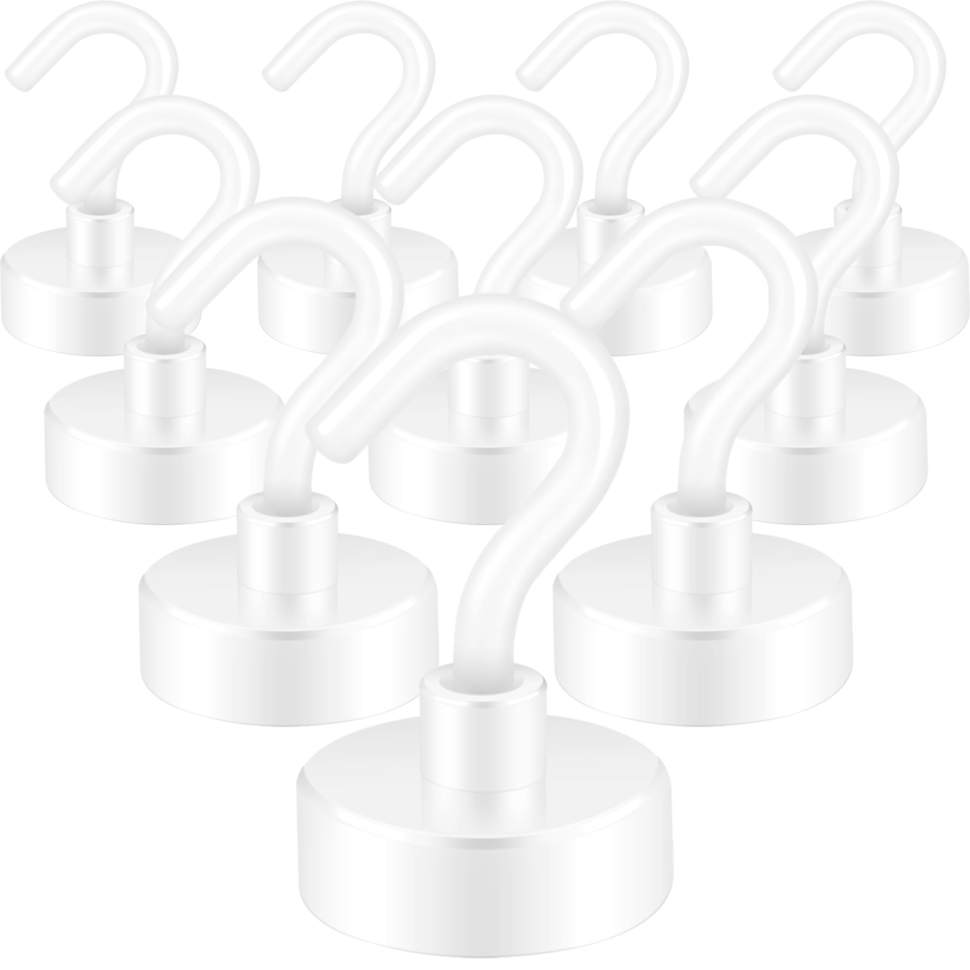 Photo 1 of Neosmuk Magnetic Hooks,Heavy Duty Earth Magnets with Hook for Refrigerator, Extra Strong Cruise Hook for Hanging, Magnetic Hanger for Cabins, Grill (Creamy White, Pack of 10)