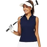 Stelle Womens Sleeveless Golf Polo Shirts Tennis Shirts V Neck Quick Dry with Collar