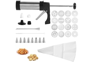 29pcs Stainless Steel Cookie Press Gun Kit, Include Spritzer Cookie Press Gun Mold Machine Discs Piping Set Cleaning Brush Ma