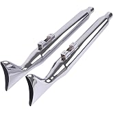 SHARKROAD 36" Fishtail Slip-on Muffler for Harley Touring Models 2009-2016 | Pairs, Chrome, HDFT-7695C