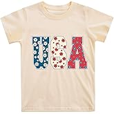 Boys 4th of July Shirt American Flag T-Shirts for Kids Toddler Patriotic Tee Tops Girls Independence Day Outfit 1-7 Years