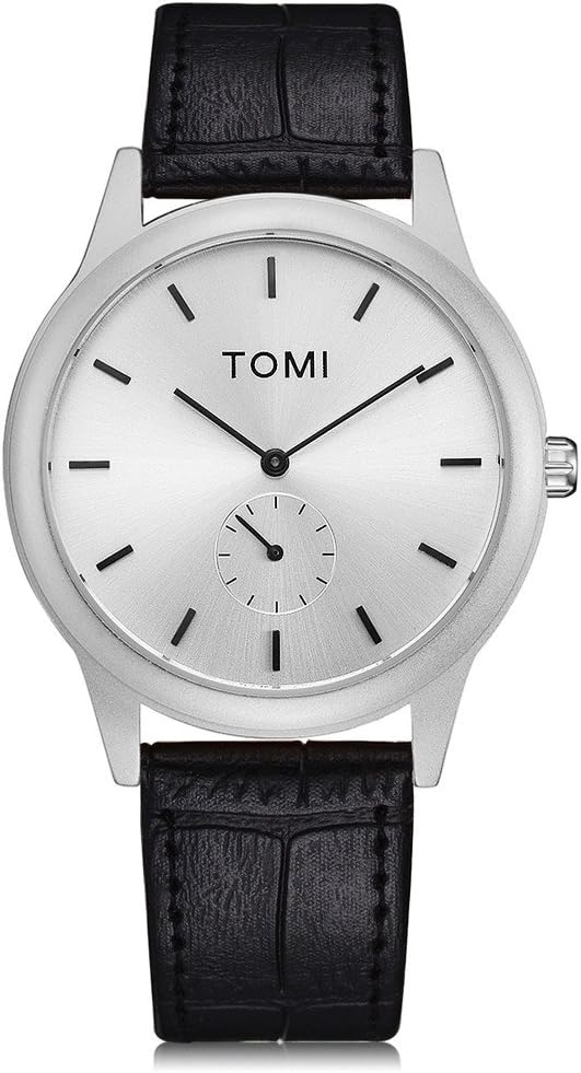 Big Promotion ! TOMI Fashion Casual Men 's Rounded Bussines Retro Design Leather Band Watch