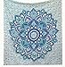Green and Blue Mandala Tapestry Ombre Mandala wall hanging Hippie Hippy Tapestry Dorm Decor Psychedelic Tapestries Indian Tapestry Bohemian Bedspread Bedding Bed cover Throw curtain Beach Blanket