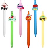 Bluckincle 6PCS Back to School Pens,Teacher Valentine Gift,Back to School Gifts for Students Teacher,Easter Classroom Gifts,Cute Pen,Colorful Cartoon Funny Pen,Black Ink Writing Ballpoint with Patch