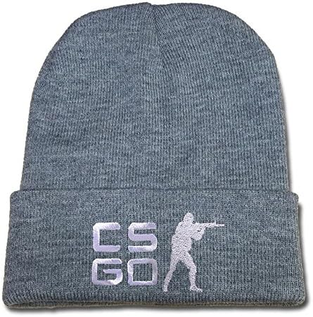 DEBANG Counter Strike Global Offensive Cs Go Logo Beanie Unisex Embroidery Knitted Hats Skullies Skull Caps Beanies Grey