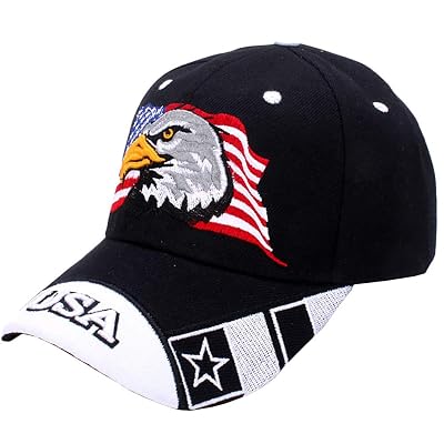 ROWILUX American Flag USA Eagle Baseball Hat Cap for Women Men Adjustable 3D Embroidered