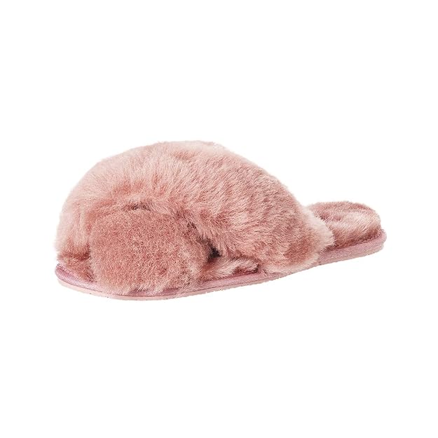 soxo Lammfell Hausschuhe Damen | Frauen Warme Fluffy Pantoffeln | Bequeme Fellhausschuhe in Rosa Farbe (2 Farbe)