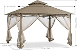 ABCCANOPY 3x3.6M Outdoor Gazebo with Netting Khaki Rustproof Steel Frame view 4