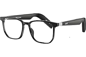 GetD Smart Glasses, Wireless Bluetooth, AI Translator, 11H Battery Life, Anti-Blue Light UV Protection, Voice Control Smart Glasses with Built-in Mic & Speakers, Duoecho Glasses for Gaming Meeting