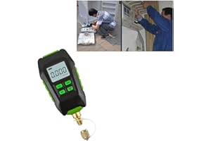 Digital Vacuum Gauge, Cordless Micron Meter HVAC with Support, Rechargeable Pressure Tester 1/4in SAE, for Atmospheric Enviro