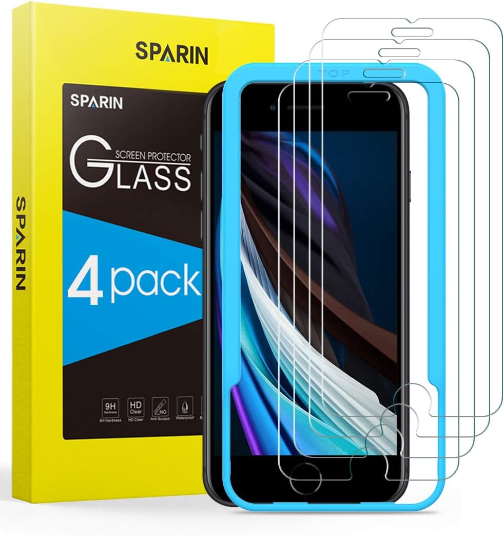 SPARIN [4 Pack] Compatible with iPhone SE 2020/iPhone 8/7/6/6s Screen