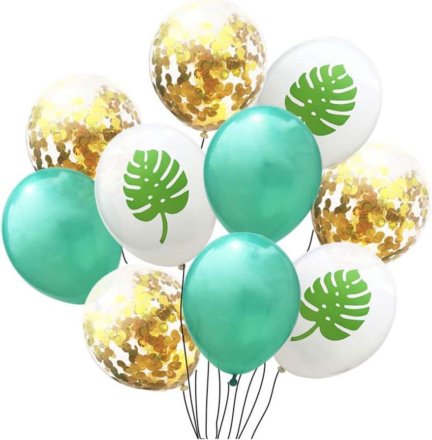 Turtle Leaf Balloons Gold Confetti Balloon Green Jungle Party Birthday Decor Metallic Globos XN,Jungle Baloon