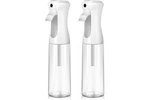 VIGOR PATH Continuous Spray Bottle for Hair – Fine Mist Mister for Hairstyling, Cleaning, Plants, Pets, Barbers, Salons, and Essential Oil Applications (300ml/10 oz) Clear 2 Pack