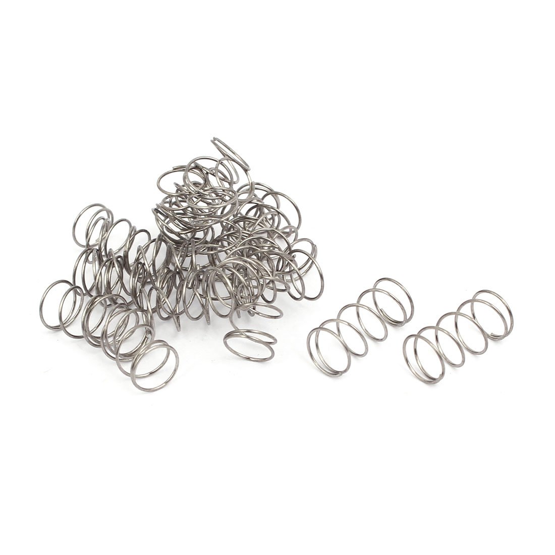 sourcingmap Compression Spring,304 Stainless Steel,8mm OD,0.5mm Wire Size,15mm Free Length,Silver Tone,20Pcs