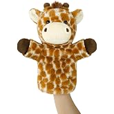 JUSTQUNSEEN Giraffe Puppet Kids Hand Puppets Adults Large Safari Stuffed Animal for Story Time Teaching Educational Toy Adult Hands Fit Washable Stuffed Long Neck Cute Giraffe Plush Toys