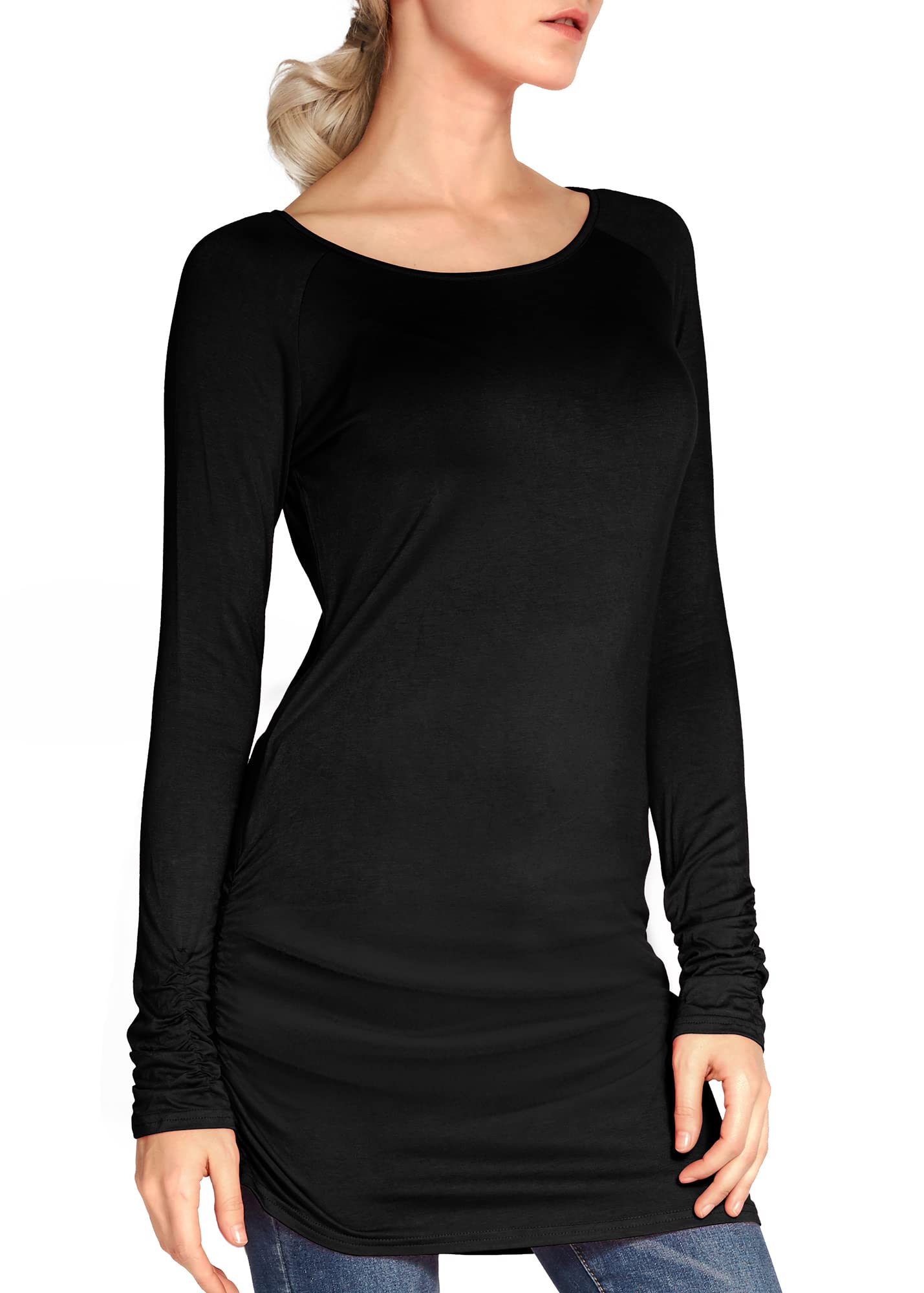 Urban CoCo Women's Casual T-Shirt Long Sleeve Solid Tunic Tops
