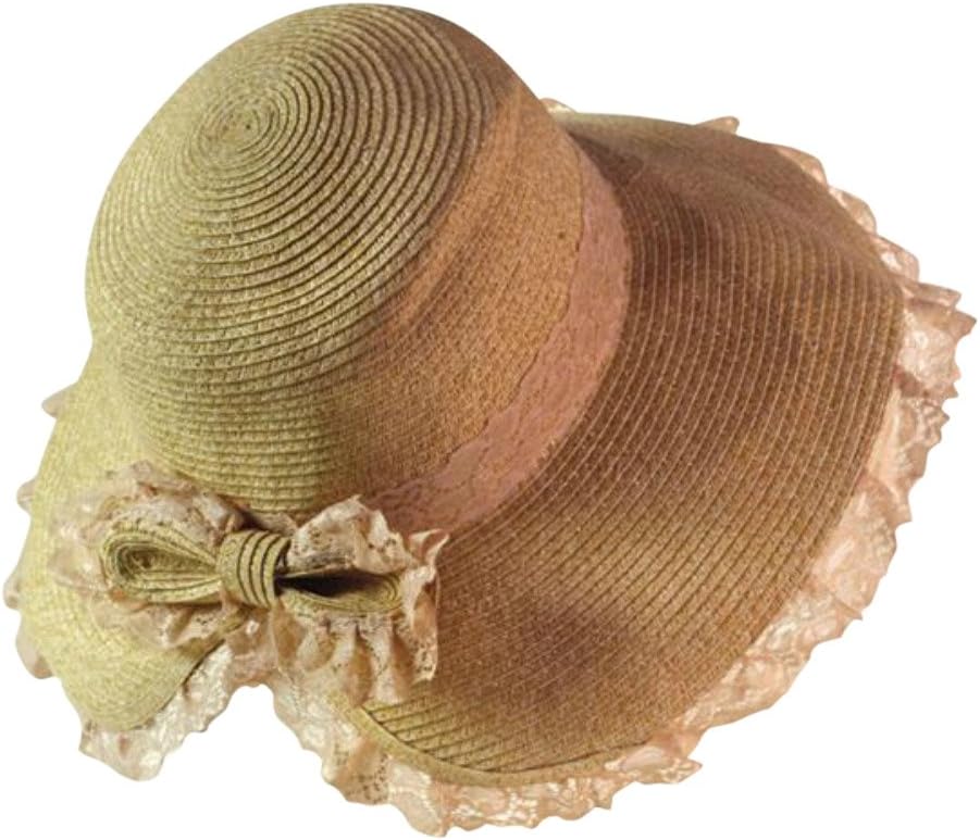 Victorian Style Lace Flounced Sonnet Sunbonnet Sun Bonnet Woven Hat