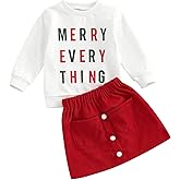 Yccutest Toddler Baby Girl Skirt Outfit Long Sleeve Ruffle Shirt Top Mini Skirt Set 2Pcs Kids Little Girl Clothes Fall Winter