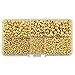 LolliBeads (R) Gold Plated Smooth Round Metal Beads Assorted Size Jumbo Pack 2100 pcs