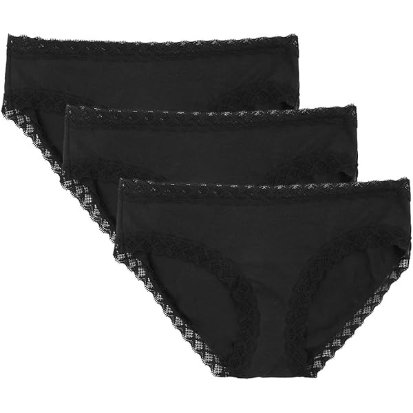 Amazon.com: Natori Womens Bliss Bare Cotton Thong 3-Pack,Black XS