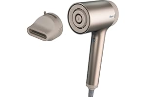 Shark HD102C Blow Dryer HyperAIR Fast-Drying with IQ 2-in-1 Concentrator, Ionic, No Heat Damage, for All Hair Types, Stone