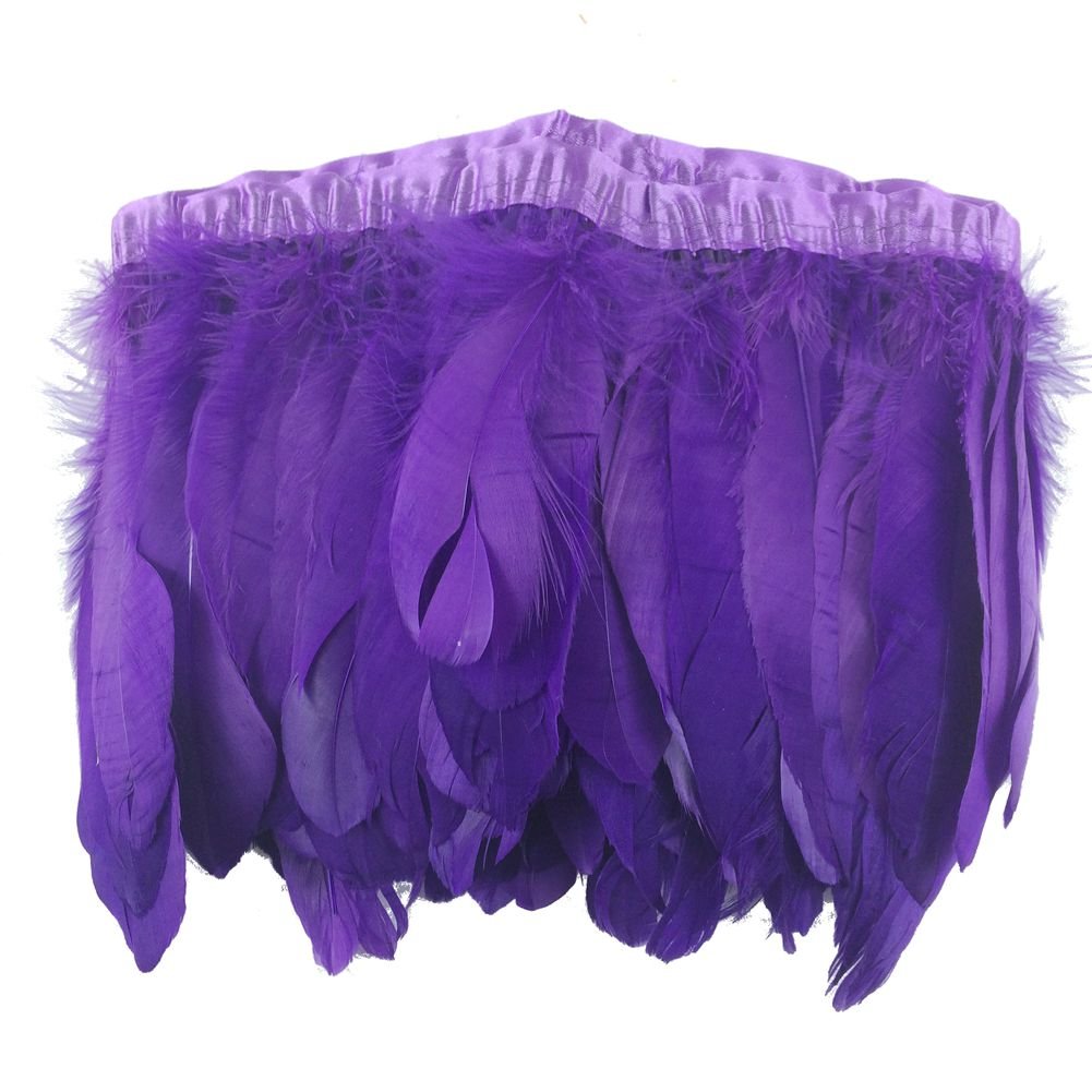 Sowder Duck Goose Feather Trim Fringe 2 Yards(Purple)
