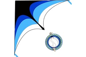 Kaiciuss Large Delta Kite Easy to Fly with Kite Reel Set, Beach Kite & Kite Spool for Kids & Adults, Single Line Triangle Kite with 7.1 Inch Kite Wheel Kit