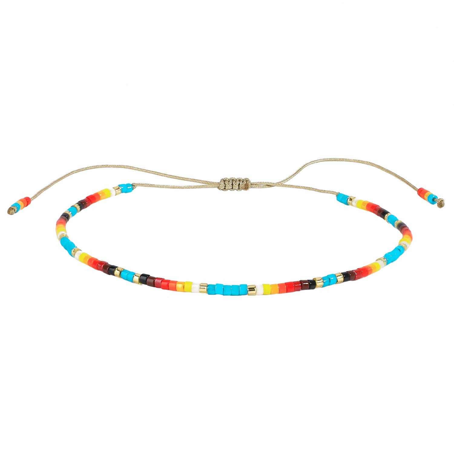 KELITCH Women Candy Color Friendships Bracelets Stackable Adjustable Bracelets Miyuki Beads Bracelets