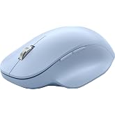 Microsoft Bluetooth Ergonomic Mouse - Pastel Blue - with Thumb Rest, Precise Tracking, and Customizable Buttons