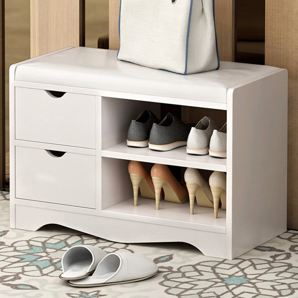 Qffl Shoe Rack Mdf Shoe Rack With Drawer Creative Wear Shoes Stool